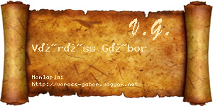 Vöröss Gábor névjegykártya