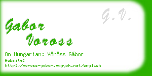 gabor voross business card