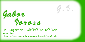 gabor voross business card